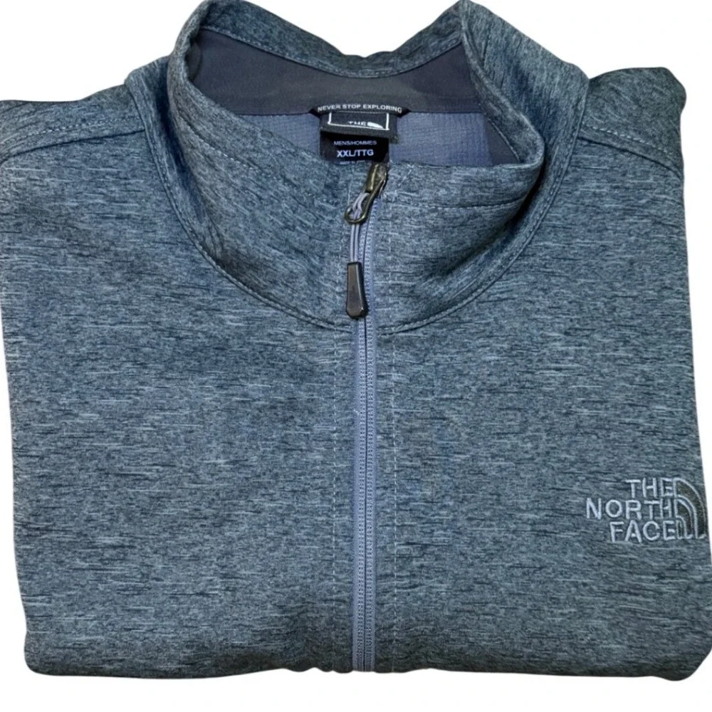 The North Face Mens XXL Gray Heathered Full Zip Fleece Lined Performance Vest